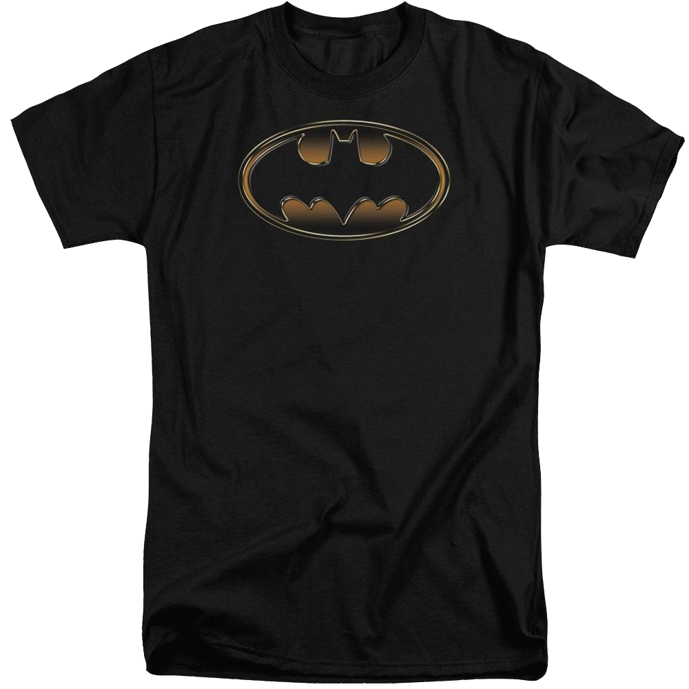 Batman Black & Gold Embossed Shield - Men's Tall Fit T-Shirt Men's Tall Fit T-Shirt Batman