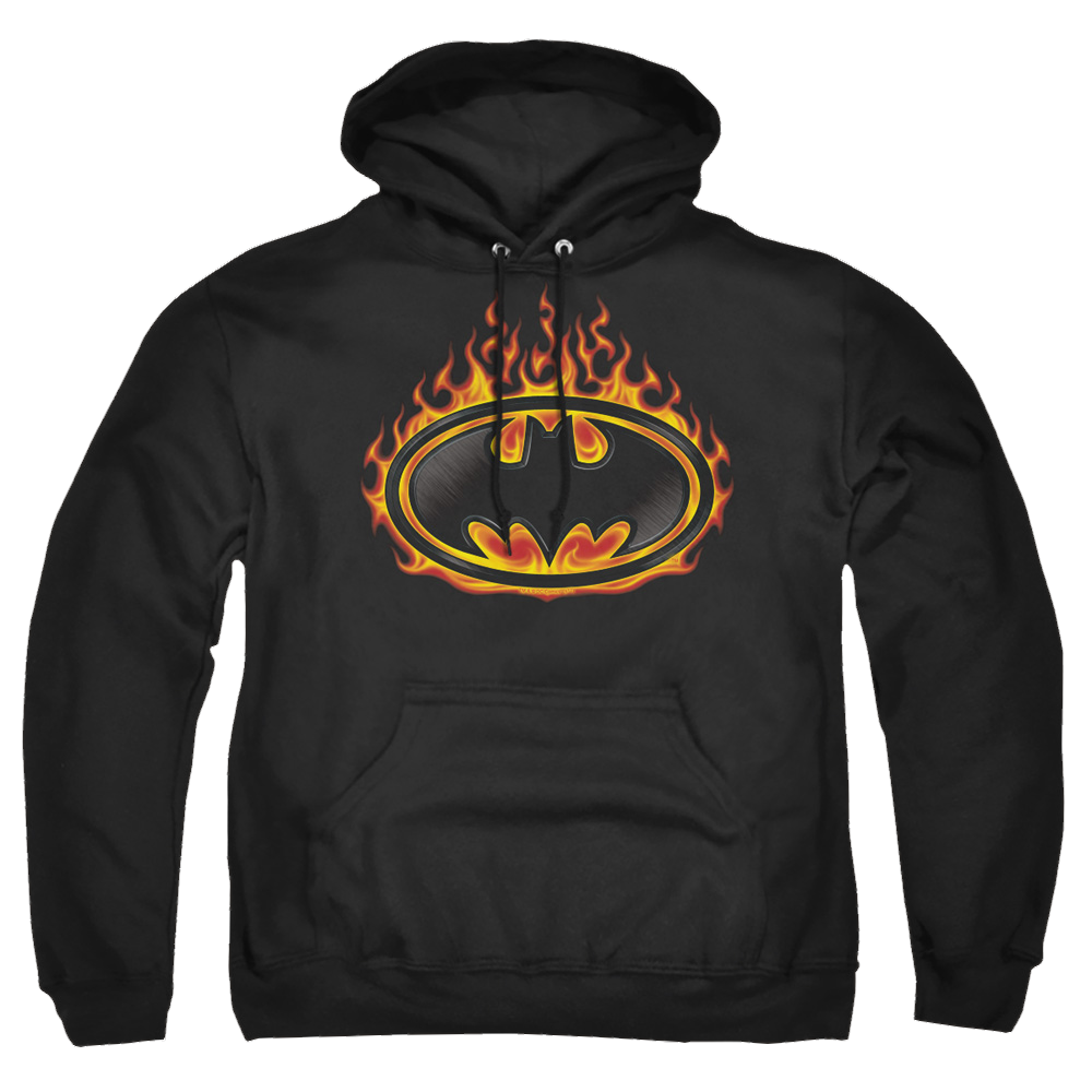Batman Bat Flames Shield - Pullover Hoodie Pullover Hoodie Batman