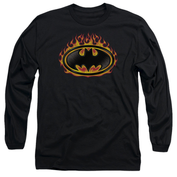 Batman Bat Flames Shield - Men's Long Sleeve T-Shirt Men's Long Sleeve T-Shirt Batman