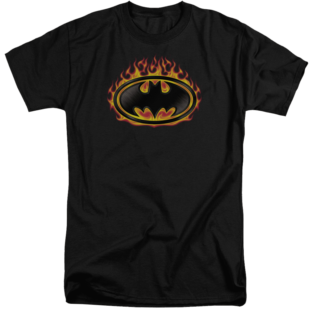 Batman Bat Flames Shield - Men's Tall Fit T-Shirt Men's Tall Fit T-Shirt Batman