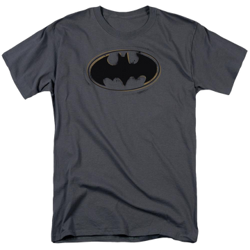Charcoal men's regular fit t-shirt with Batman Spray Paint Logo graphic