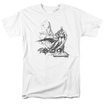 White men's regular fit t-shirt with Batman Overseer graphic