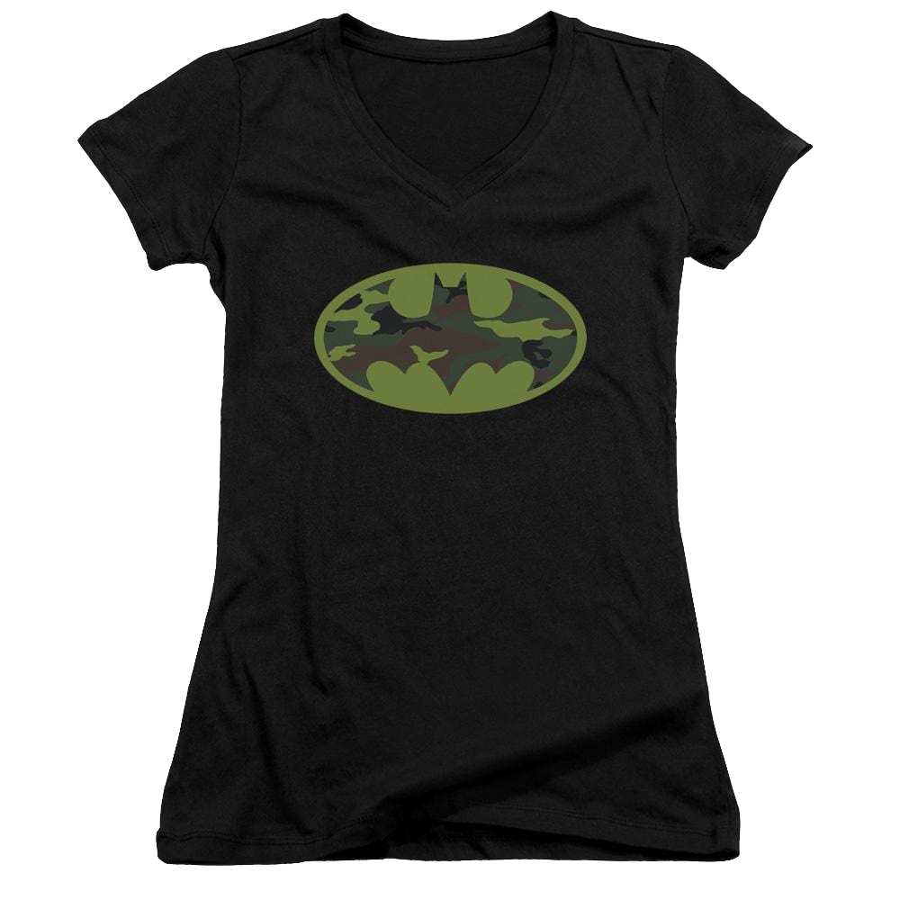 Batman Camo Logo - Juniors V-Neck T-Shirt Juniors V-Neck T-Shirt Batman