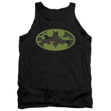 Black men's tank with Batman Camo Logo graphic