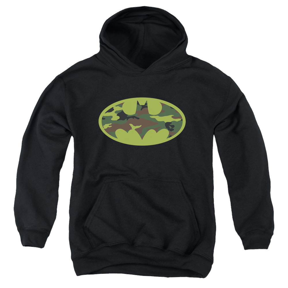 DC Batman Camo Logo - Youth Hoodie Youth Hoodie (Ages 8-12) Batman