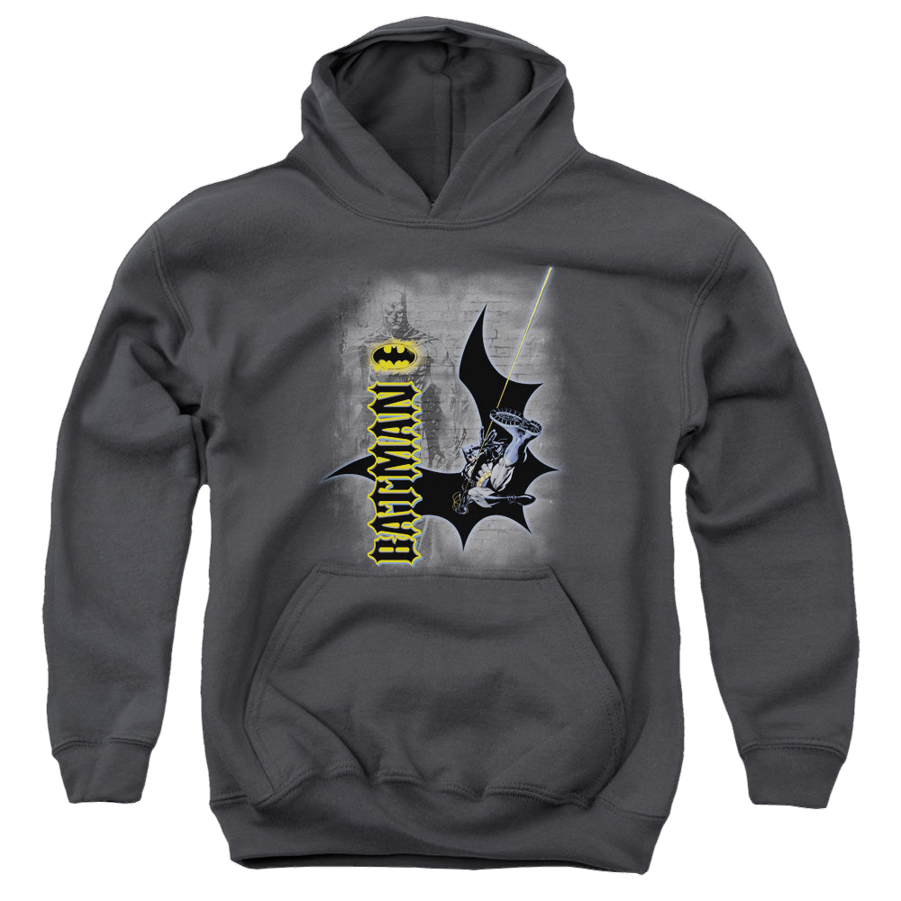 DC Batman Swing Into Action - Youth Hoodie Youth Hoodie (Ages 8-12) Batman