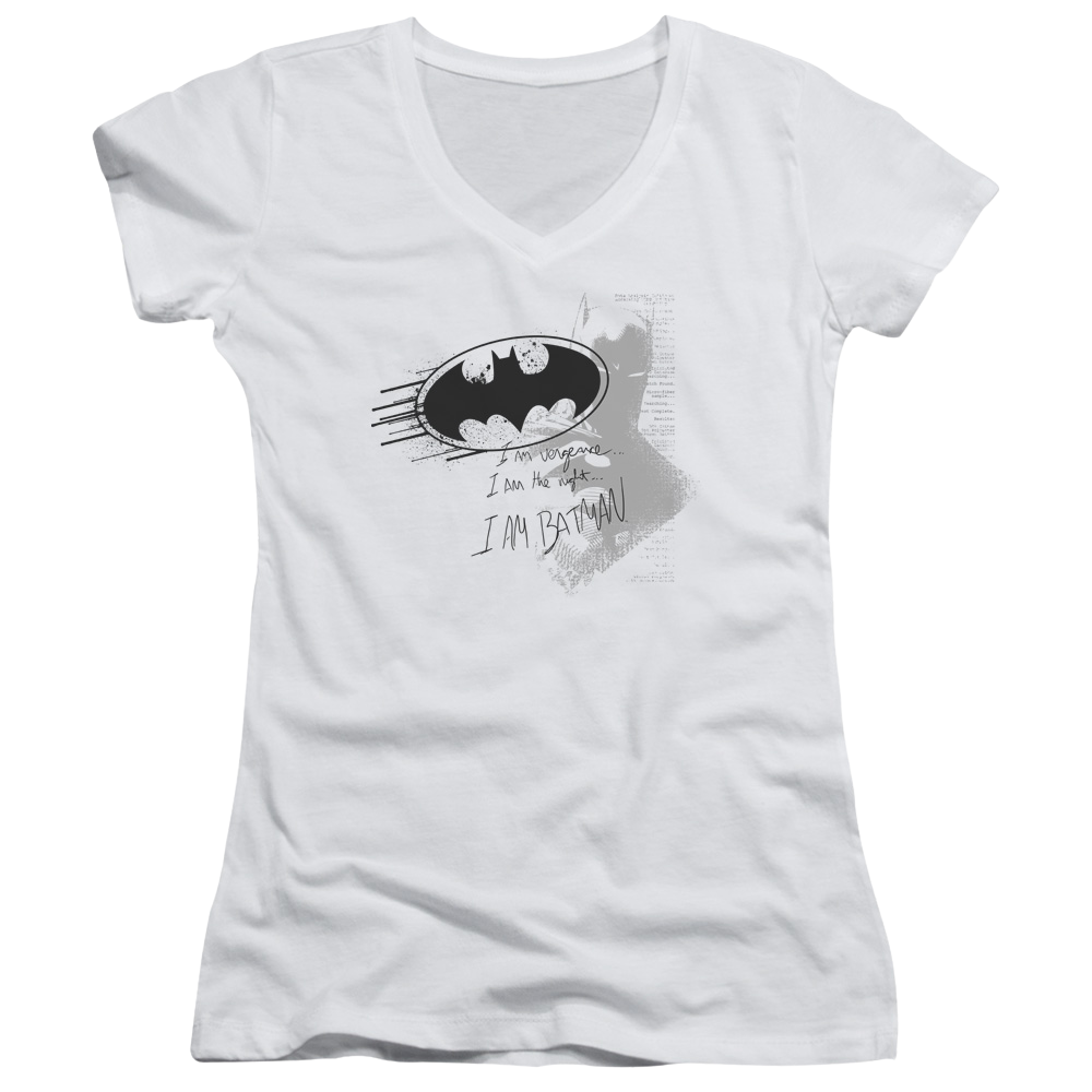 Batman I Am Vengeance - Juniors V-Neck T-Shirt Juniors V-Neck T-Shirt Batman