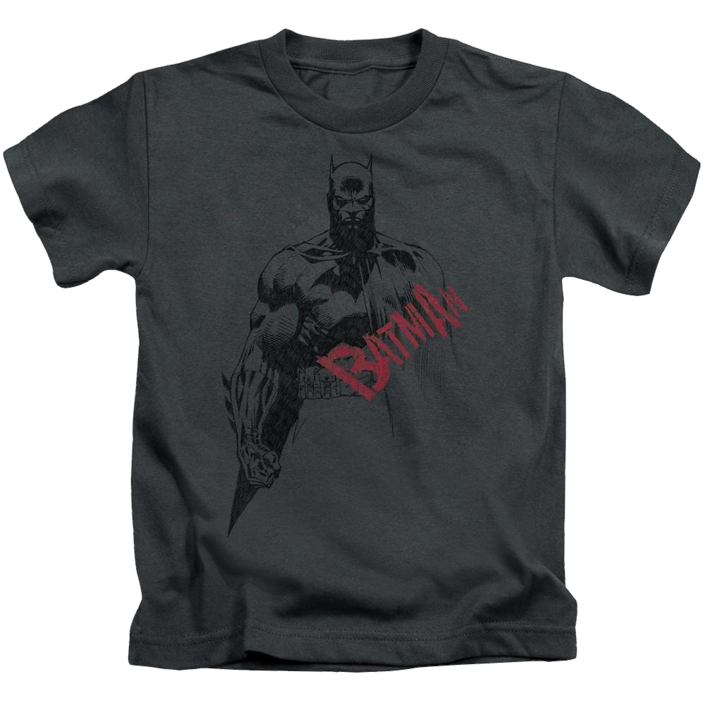 DC Batman Sketch Bat Red Logo - Kid's T-Shirt Kid's T-Shirt (Ages 4-7) Batman