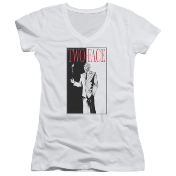 Batman Two Face - Juniors V-Neck T-Shirt Juniors V-Neck T-Shirt Batman