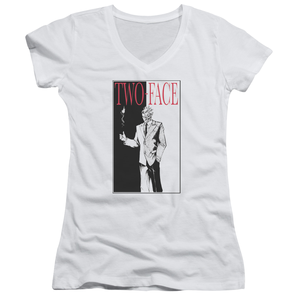 Batman Two Face - Juniors V-Neck T-Shirt Juniors V-Neck T-Shirt Batman