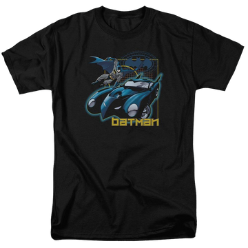 Black men's regular fit t-shirt with Batman Nice Wheels graphic