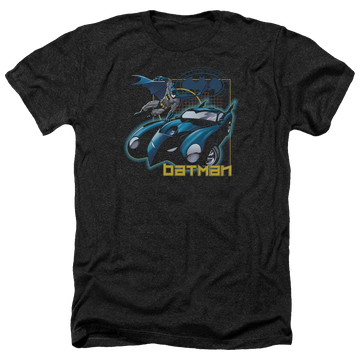 Charcoal men's heather t-shirt with Batman Nice Wheels graphic