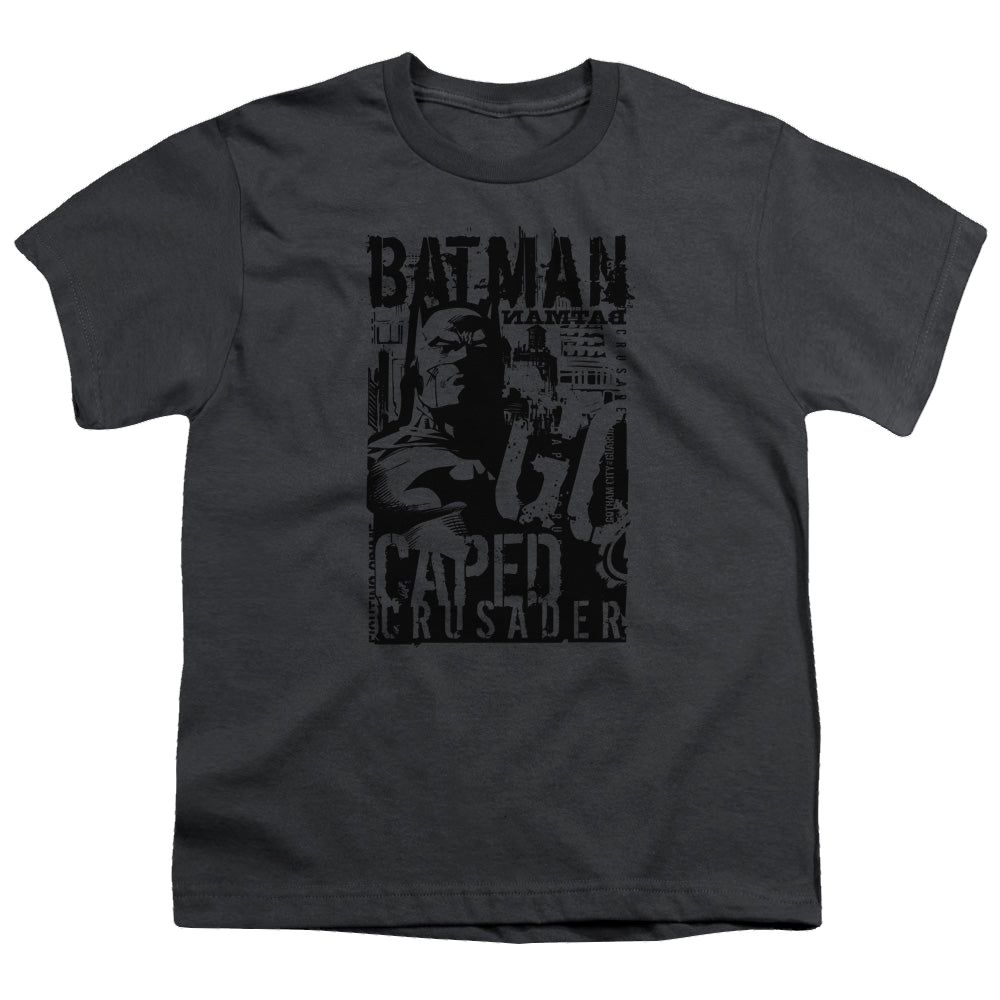 DC Batman Caped Crusader - Youth T-Shirt Youth T-Shirt (Ages 8-12) Batman