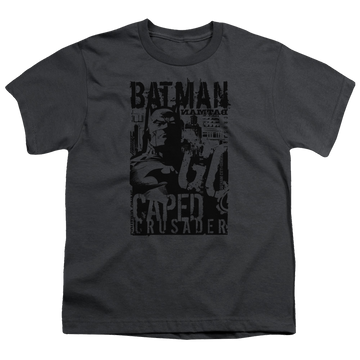 DC Batman Caped Crusader - Youth T-Shirt Youth T-Shirt (Ages 8-12) Batman