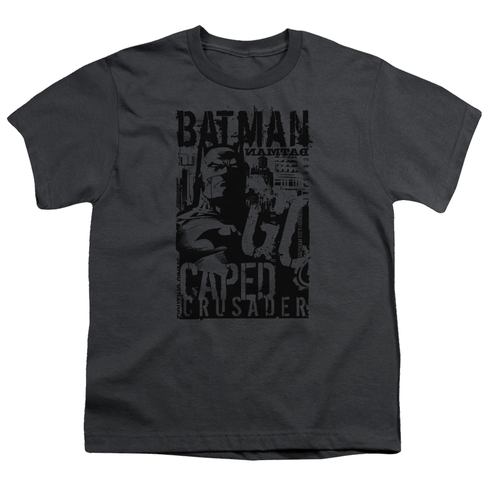 DC Batman Caped Crusader - Youth T-Shirt Youth T-Shirt (Ages 8-12) Batman