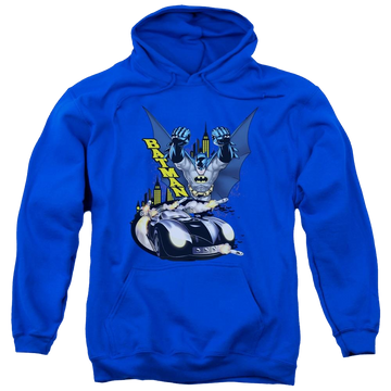 Royal pullover hoodie with Batman By Air & By Land graphic