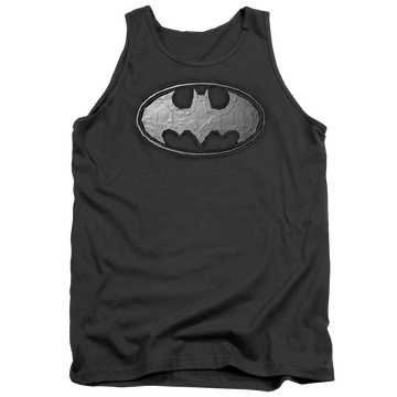 Charcoal men's tank with Batman Duct Tape Logo graphic