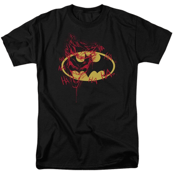 Black men's regular fit t-shirt with Batman Joker Graffiti graphic
