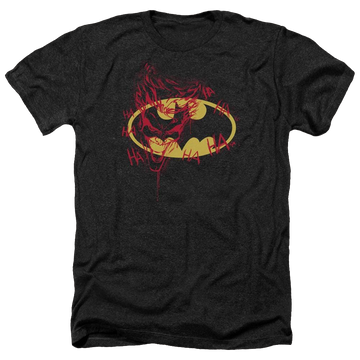 Charcoal men's heather t-shirt with Batman Joker Graffiti graphic