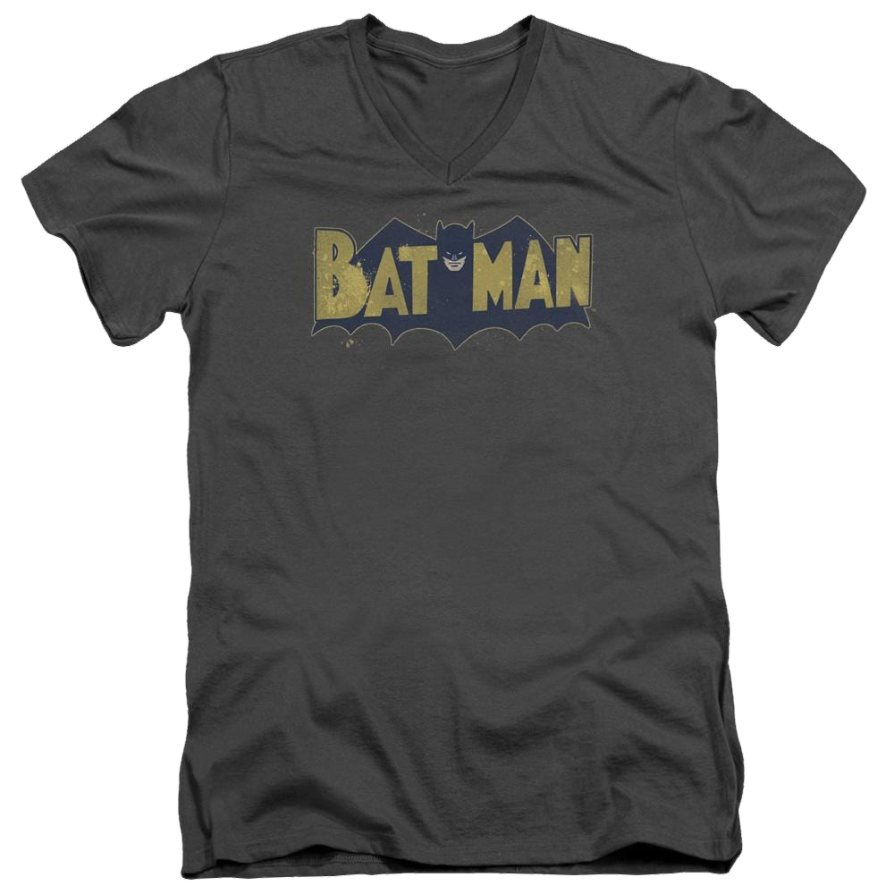 Batman Vintage Logo Splatter - Men's V-Neck T-Shirt Men's V-Neck T-Shirt Batman