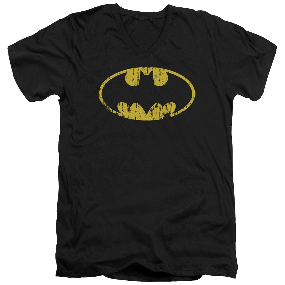 Batman Classic Logo Distressed - Men's V-Neck T-Shirt Men's V-Neck T-Shirt Batman