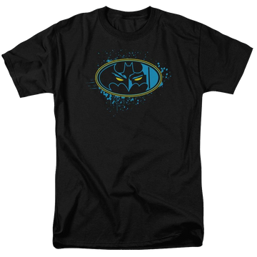 Black men's regular fit t-shirt with Batman Eyes In The Darkness graphic