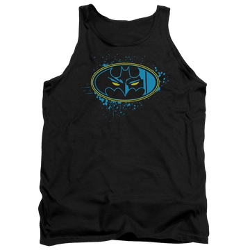 Black men's tank with Batman Eyes In The Darkness graphic