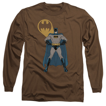 Coffee men's long sleeve t-shirt with Batman Arms Akimbo Bats graphic