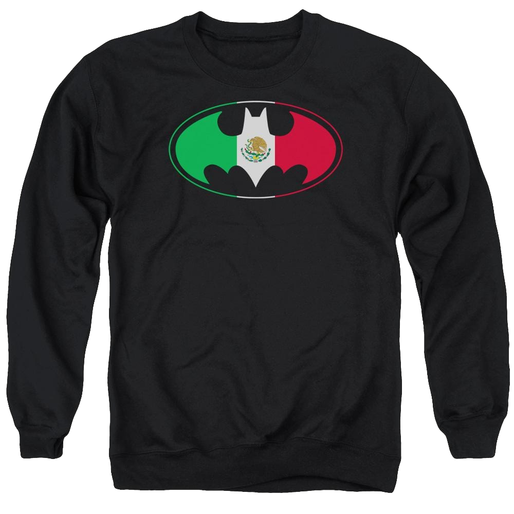 Batman Mexican Flag Shield - Men's Crewneck Sweatshirt Men's Crewneck Sweatshirt Batman