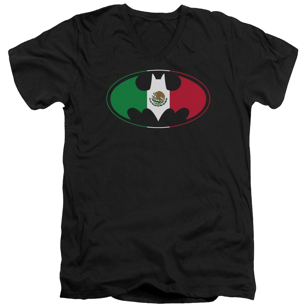 Batman Mexican Flag Shield - Men's V-Neck T-Shirt Men's V-Neck T-Shirt Batman