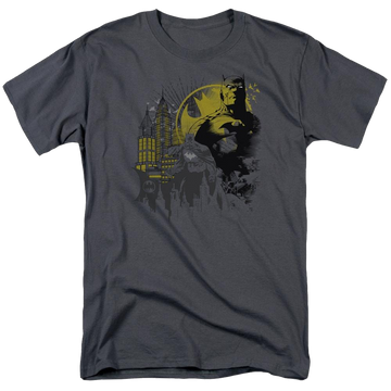 Charcoal men's regular fit t-shirt with Batman The Dark City graphic