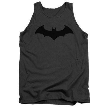 Charcoal men's tank with DC Batman HUSH LOGO graphic