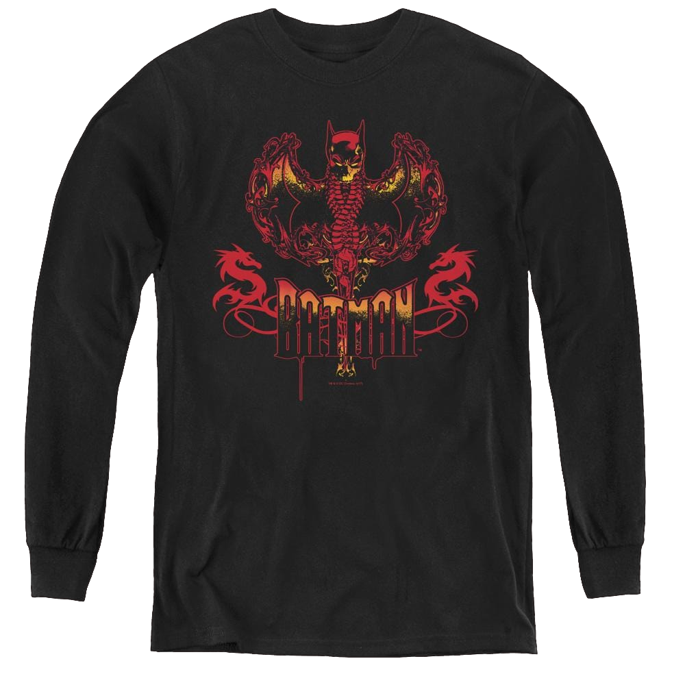 Dc Batman Heart Of Fire - Youth Long Sleeve T-Shirt Youth Long Sleeve T-Shirt Batman