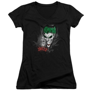 Batman Joker Sprays The City - Juniors V-Neck T-Shirt Juniors V-Neck T-Shirt Joker