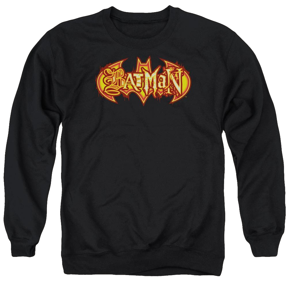 Batman Fiery Shield - Men's Crewneck Sweatshirt Men's Crewneck Sweatshirt Batman