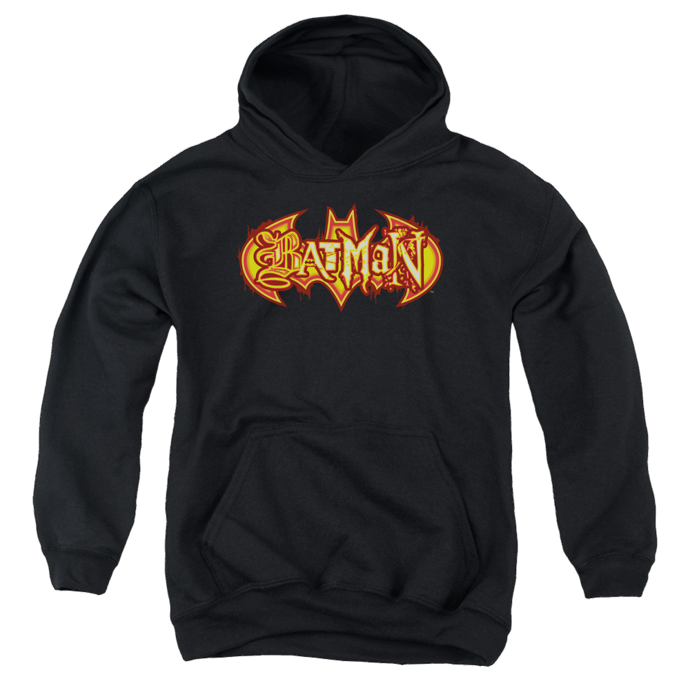 DC Batman Fiery Shield - Youth Hoodie Youth Hoodie (Ages 8-12) Batman