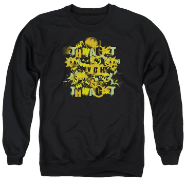 Black men's crewneck sweatshirt with Batman Halloween Knight Sounds graphic