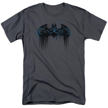 Charcoal men's regular fit t-shirt with Batman Run Away graphic