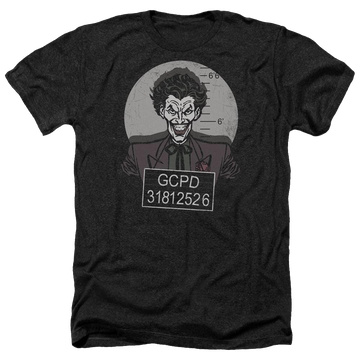 Charcoal men's heather t-shirt with Batman Busted! graphic