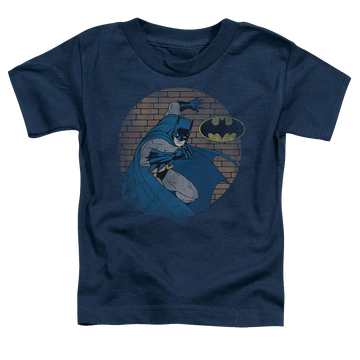 Navy toddler t-shirt with DC Batman In The Spotlight graphic