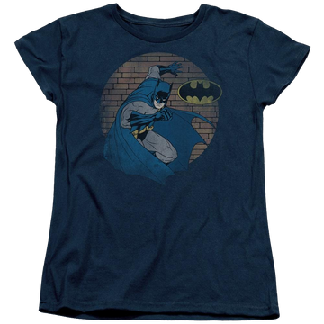 Navy women's t-shirt with Batman In The Spotlight graphic