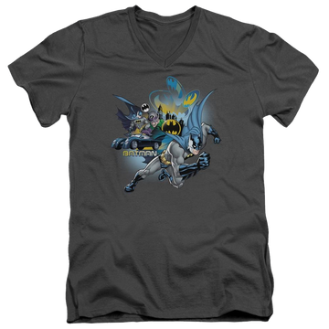 Charcoal men's v-neck t-shirt with Batman Call Of Duty graphic