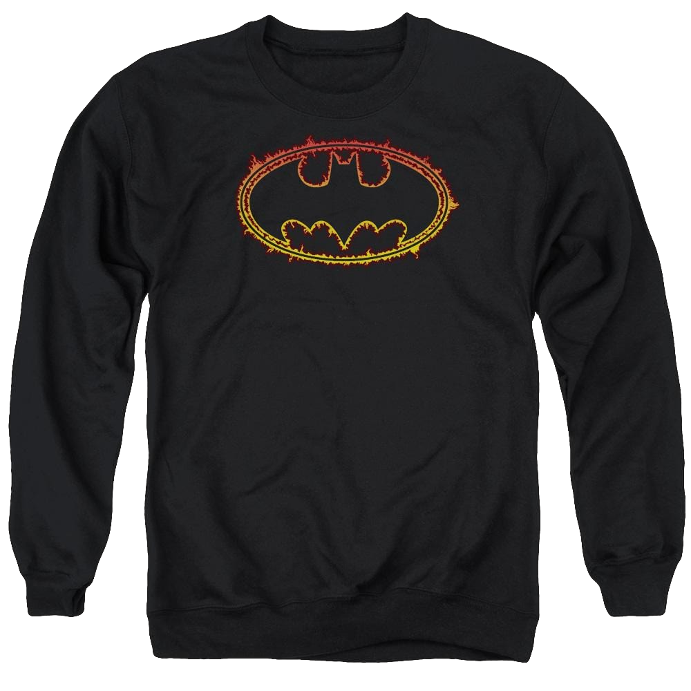 Batman Flame Outlined Logo - Men's Crewneck Sweatshirt Men's Crewneck Sweatshirt Batman