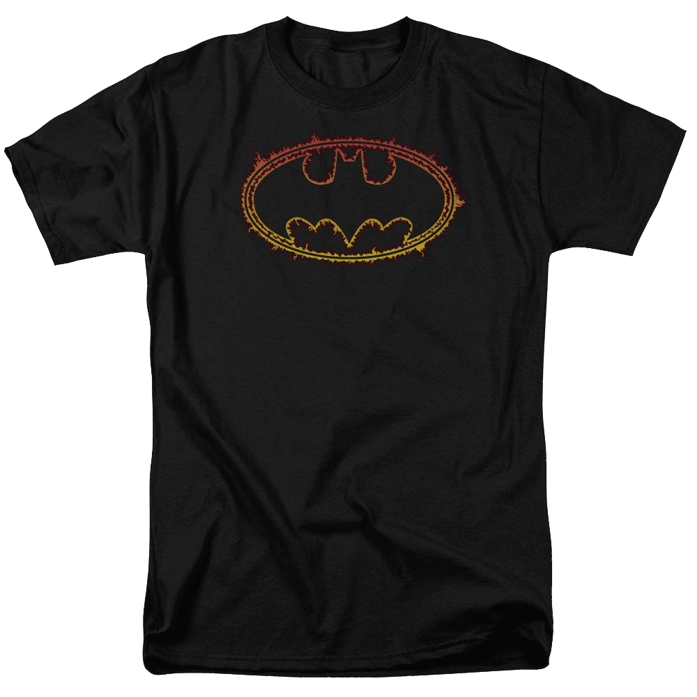 Batman Flame Outlined Logo - Men's Regular Fit T-Shirt Men's Regular Fit T-Shirt Batman
