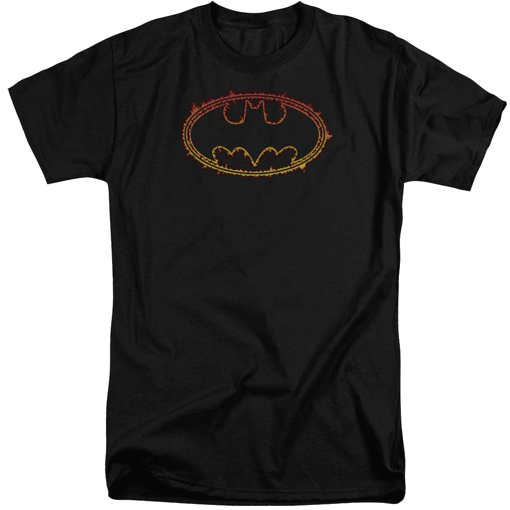 Batman Flame Outlined Logo - Men's Tall Fit T-Shirt Men's Tall Fit T-Shirt Batman