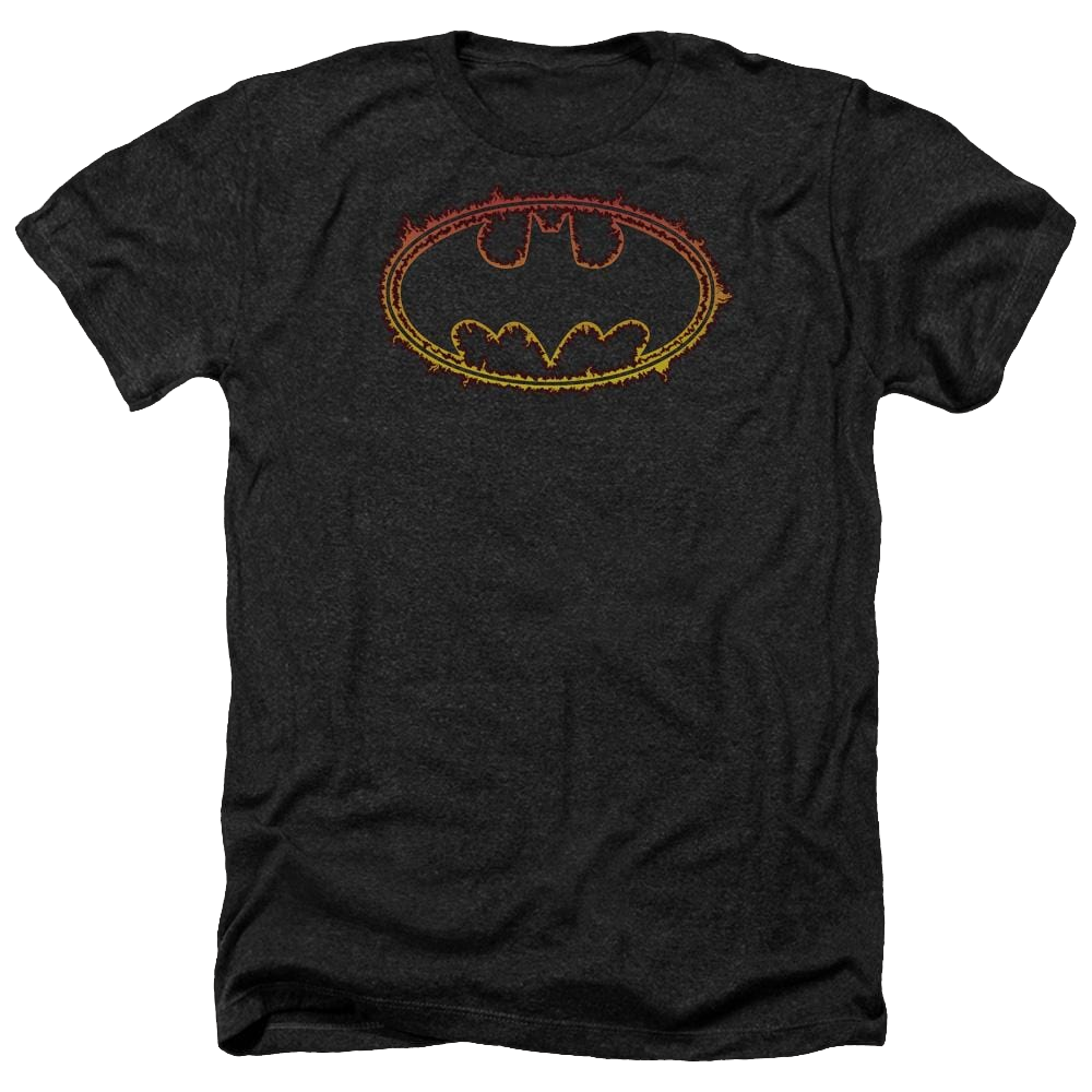 Batman Flame Outlined Logo - Men's Heather T-Shirt Men's Heather T-Shirt Batman