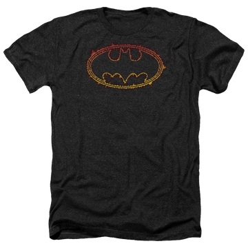 Batman Flame Outlined Logo - Men's Heather T-Shirt Men's Heather T-Shirt Batman