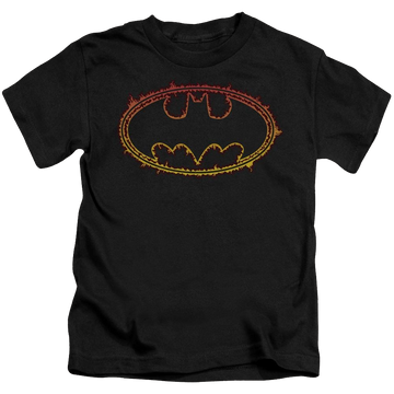 Batman Flame Outlined Logo - Juniors V-Neck T-Shirt Juniors V-Neck T-Shirt Batman