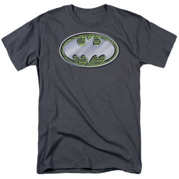 Charcoal men's regular fit t-shirt with Batman Circuits Logo graphic