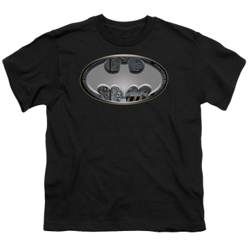 DC Batman Steel Wall Shield - Youth T-Shirt Youth T-Shirt (Ages 8-12) Batman